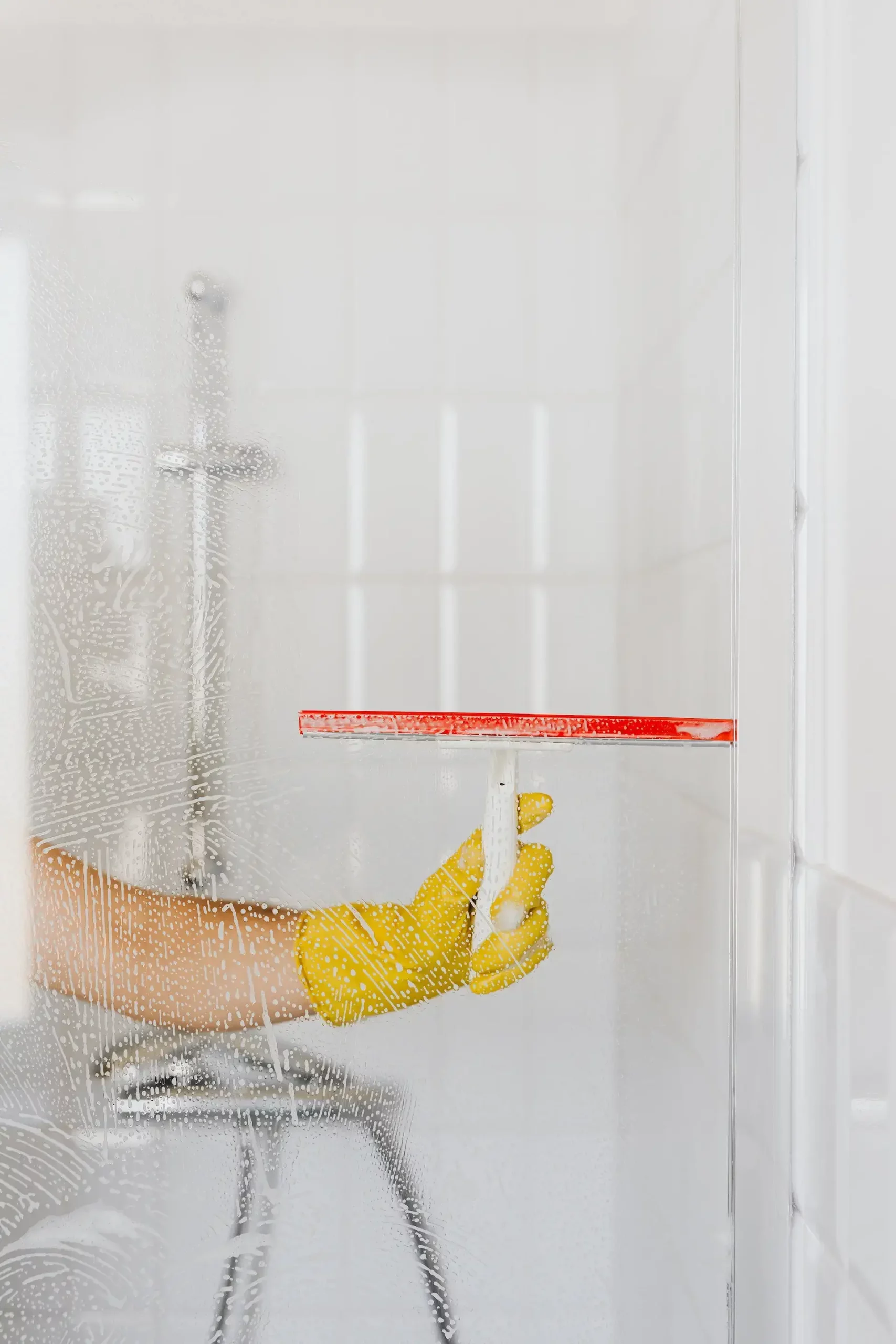 Glass Cleaning Scraper Microfiber Window Scrubber Shower Doors