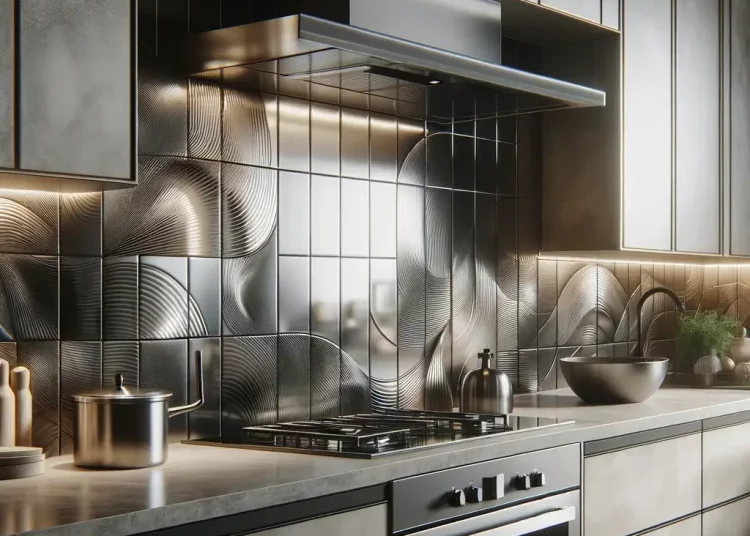modern kitchen splashback, showcasing its contemporary design and elegant style