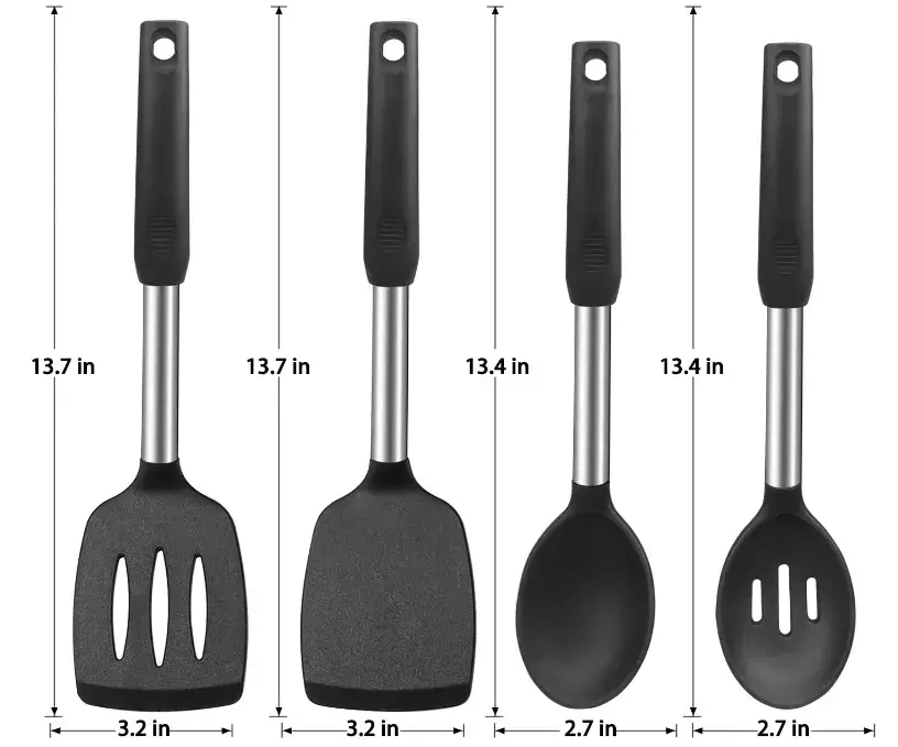 spatula and spoons in different sizes